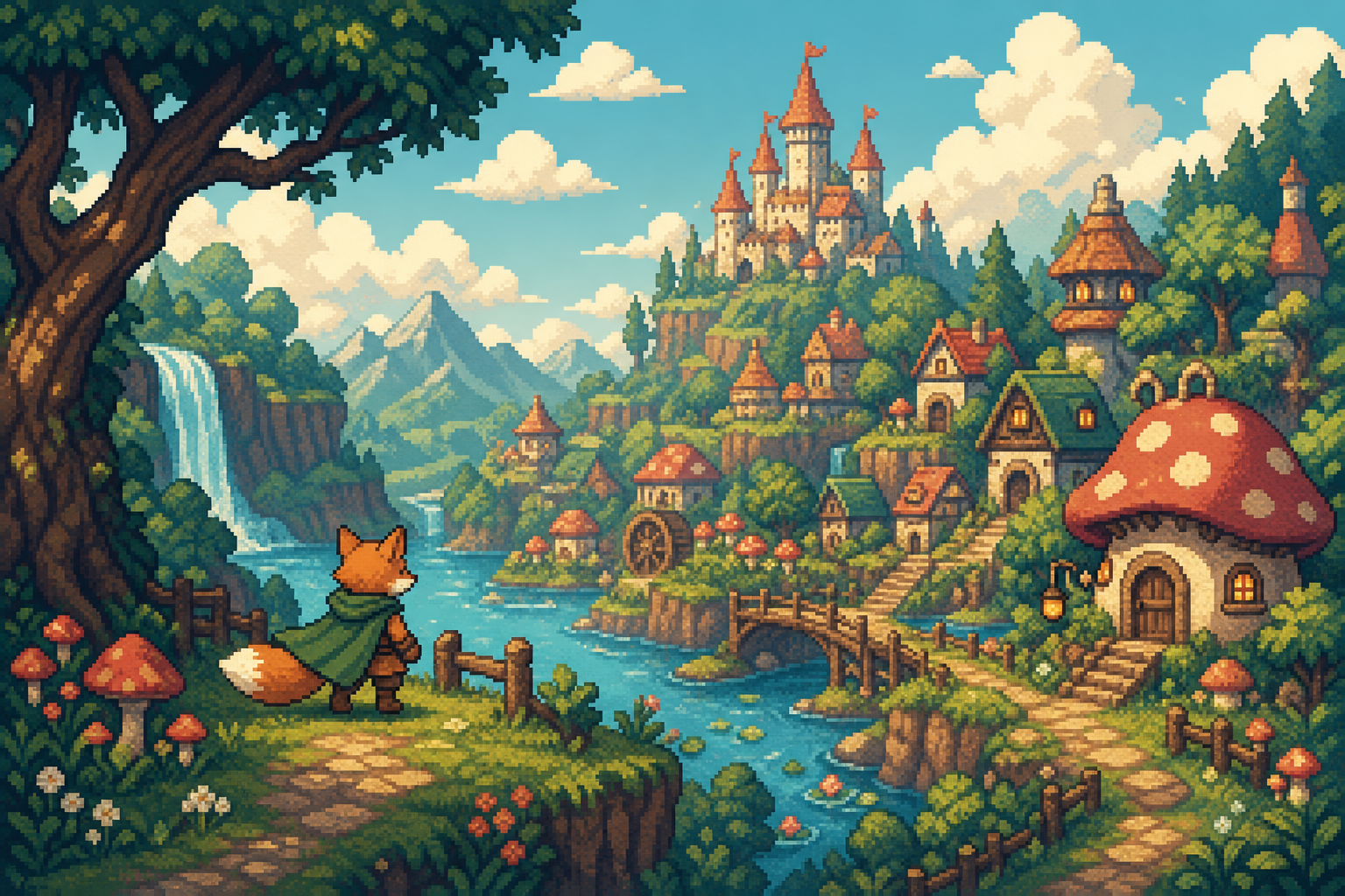 Cartridge Grove original pixel-art direction