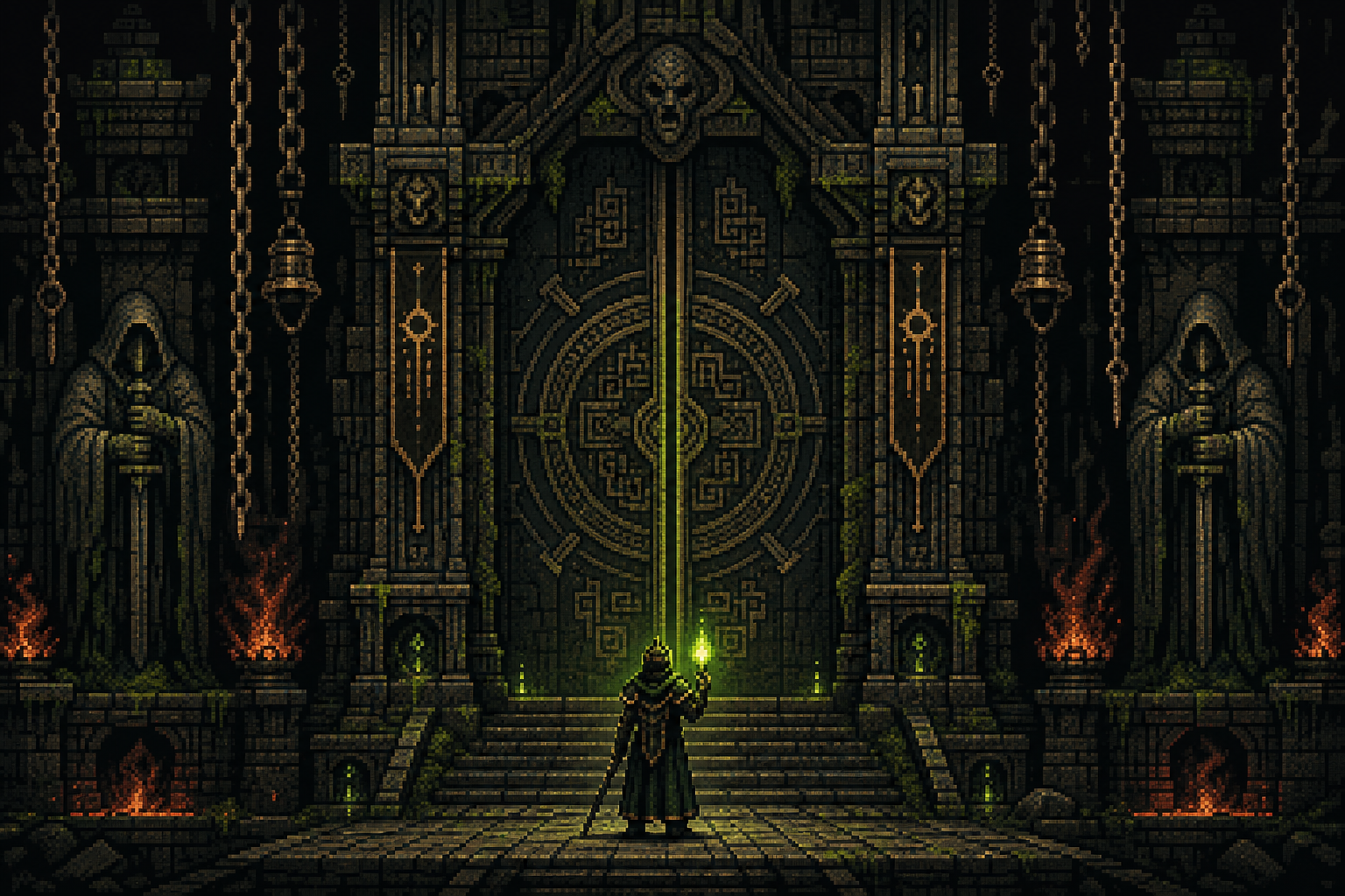 Dungeon Terminal original pixel-art direction